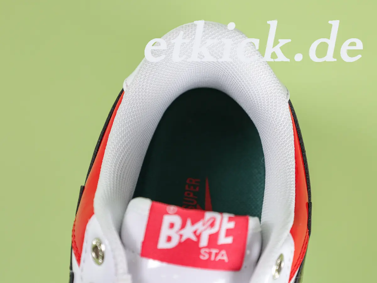 BAPE Sta Low Weiß Grün Rot Lackleder – Bild 7