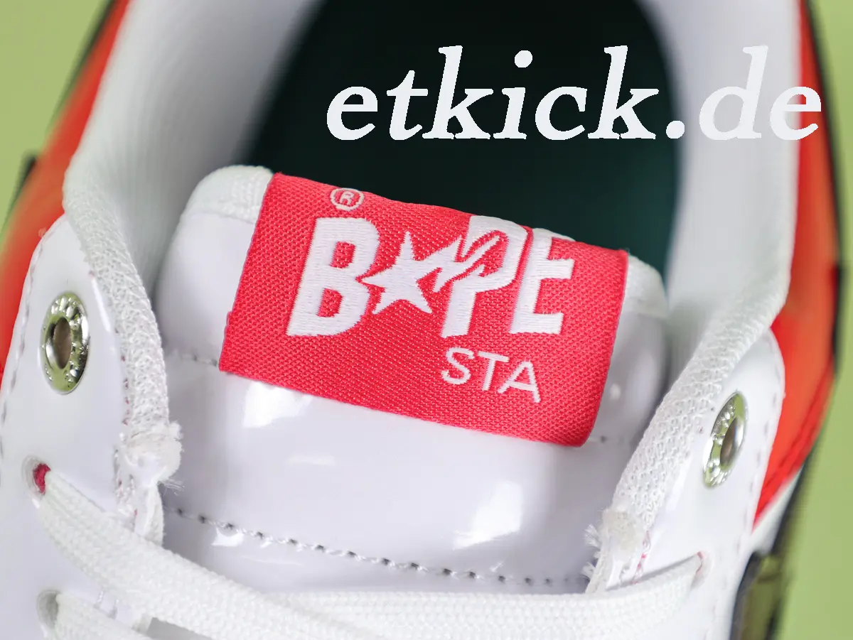 BAPE Sta Low Weiß Grün Rot Lackleder – Bild 6