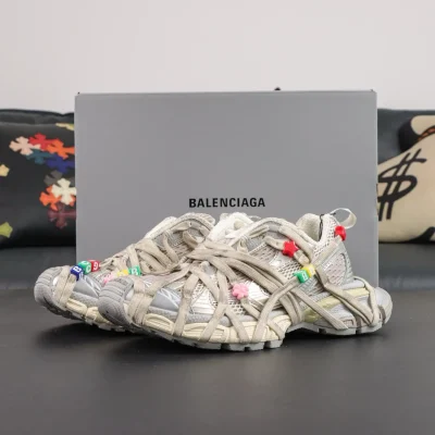 Ba1enci@ga 3XL Extreme Lace Sneaker Eggshell & Multicolor