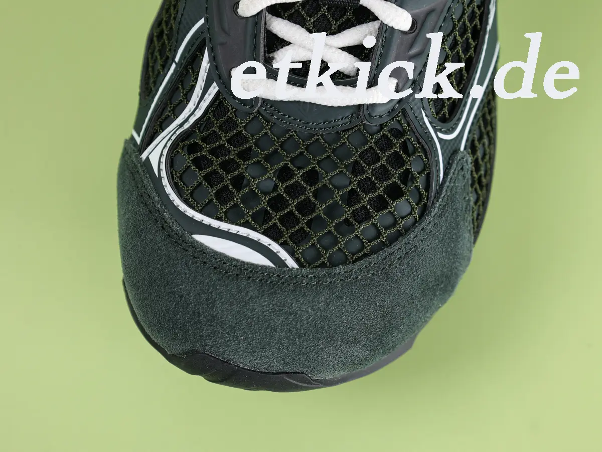 Bottega Veneta Orbit Retro-Laufsneaker Dunkelgrün mit Netzgewebe und Wildleder-Besätzen – Bild 5