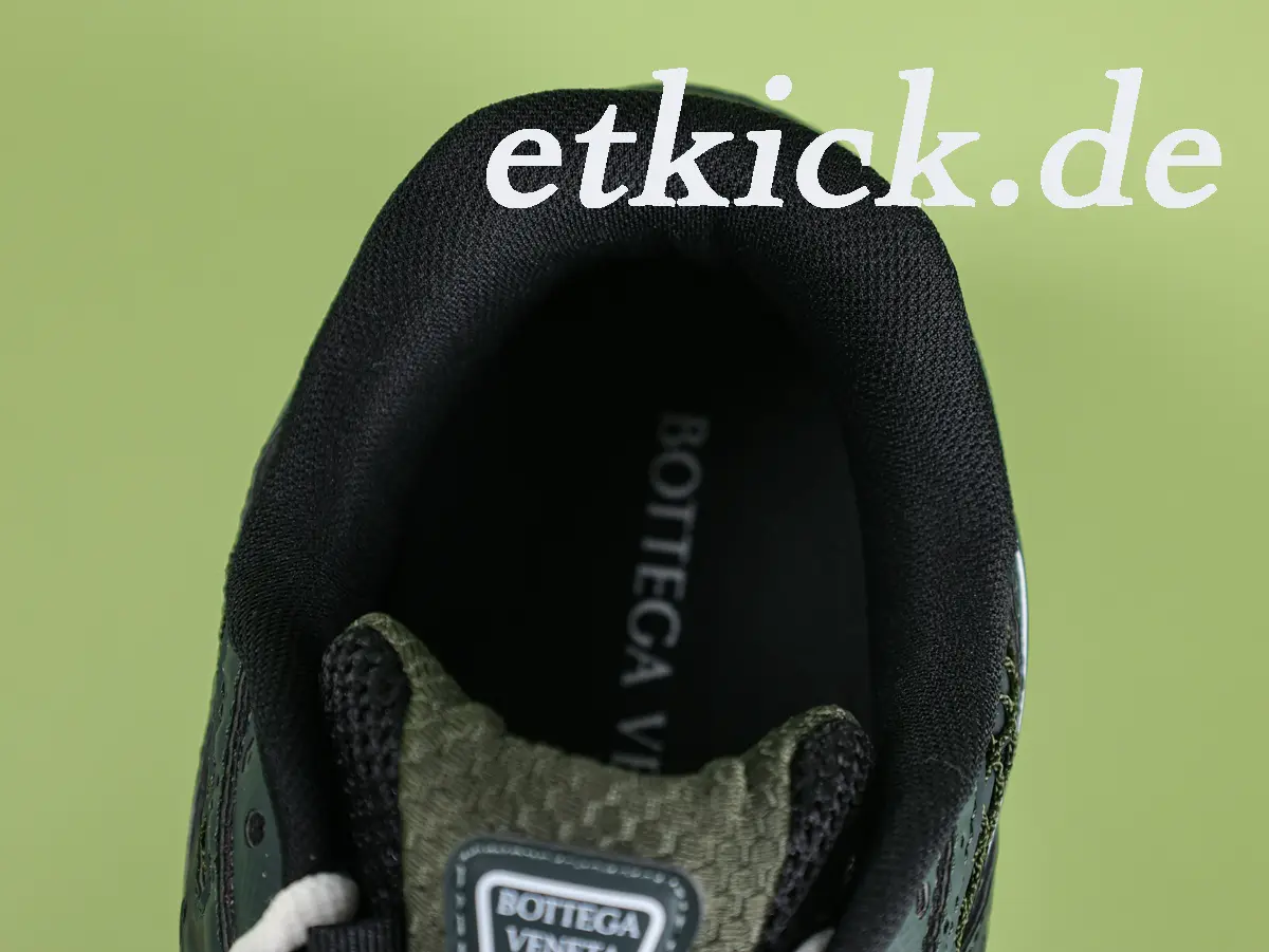 Bottega Veneta Orbit Retro-Laufsneaker Dunkelgrün mit Netzgewebe und Wildleder-Besätzen – Bild 7