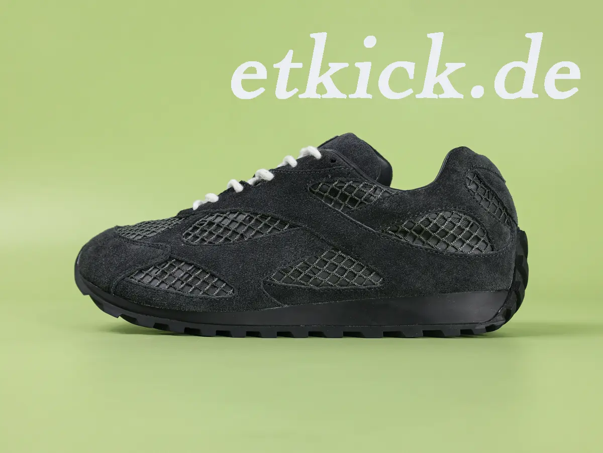 Bottega Veneta Orbit Sneaker Schwarz Wildleder Netz – Bild 2