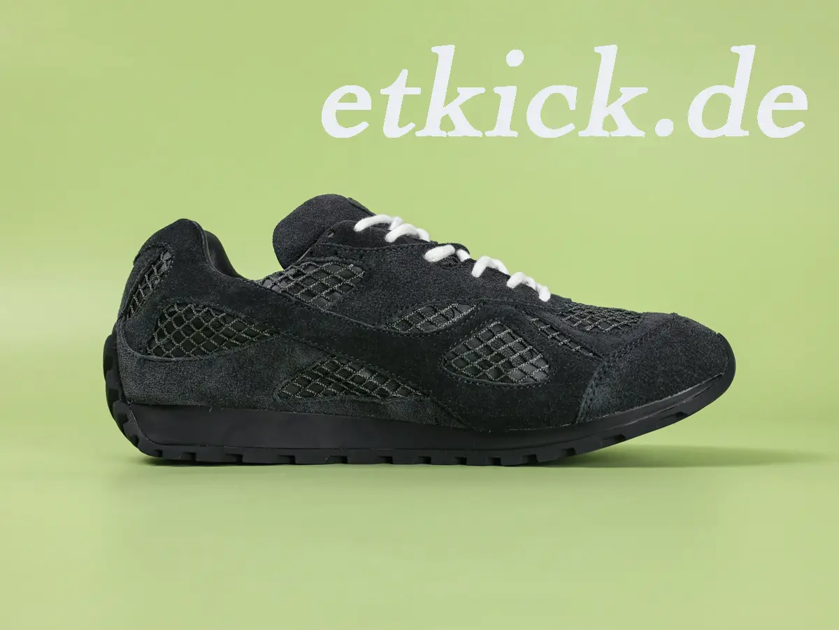 Bottega Veneta Orbit Sneaker Schwarz Wildleder Netz