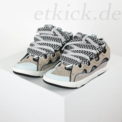Curb Sneaker Beige Hellblau Weiß