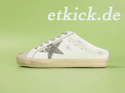 G01den G00se Super-Star Mule Weiß Silber Glitzer2