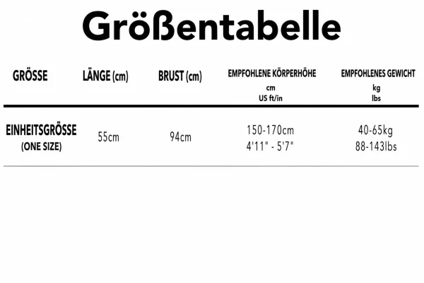 Größentabelle