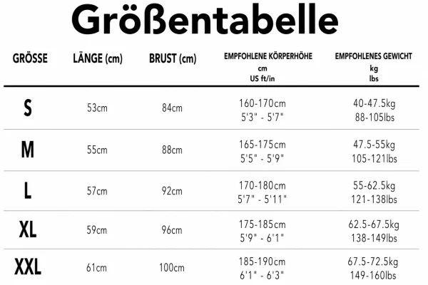 Größentabelle