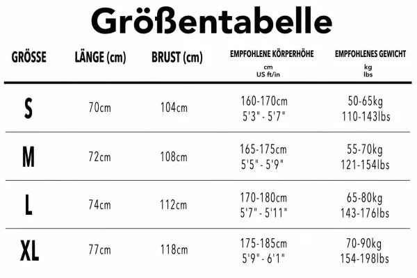 Größentabelle