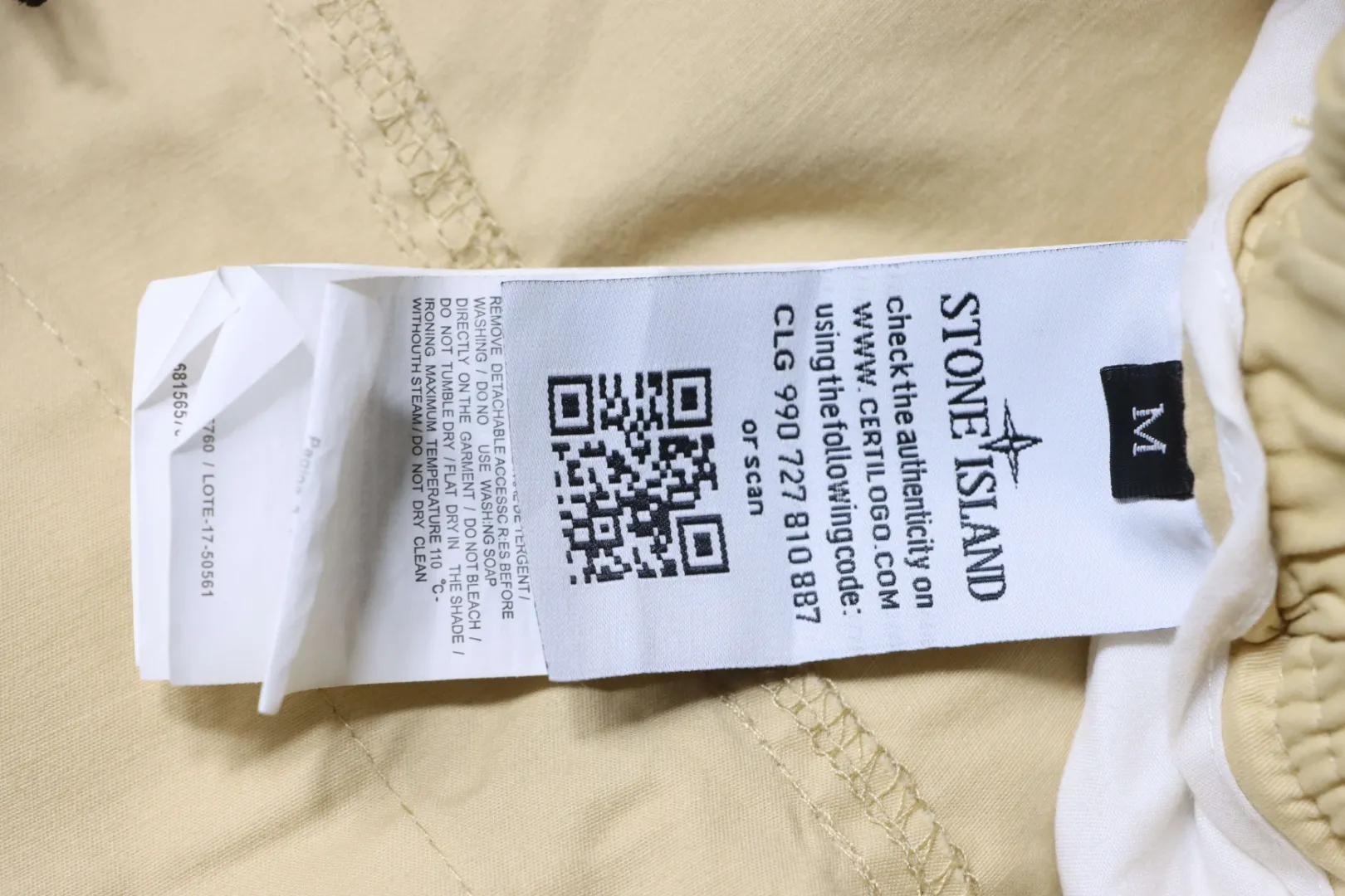 Stone Island Pflegeetikett