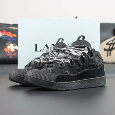 Herren-Low-Top-Sneaker „Curb“ aus Nappaleder Schwarz & Grau