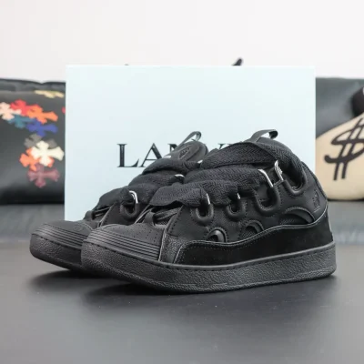 Lanvin Curb Sneaker aus Leder – Triple Black (Herren)