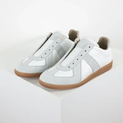 Maison Margiela German Trainer Slip-on Schuhe, Hellgraues Wildleder