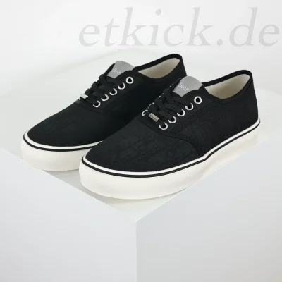 Saltwind weiße Schnürschuhe aus Canvas in Schwarz