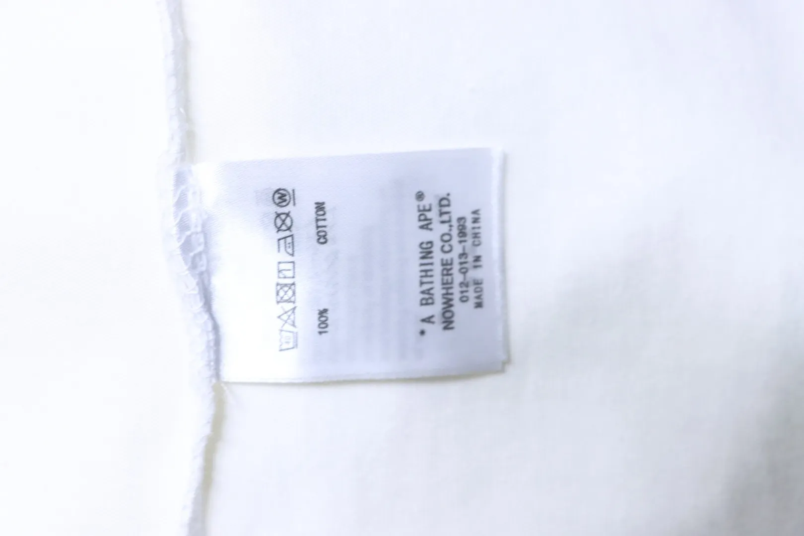 Bape Pflegeetikett
