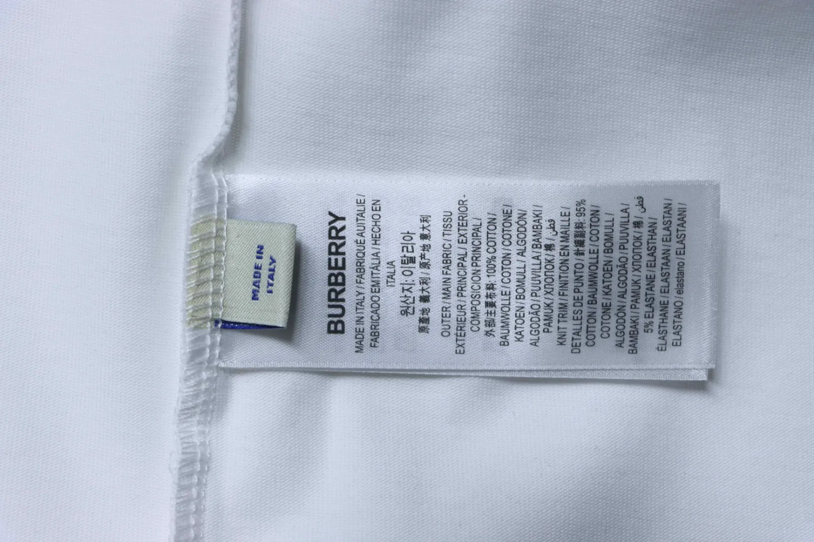 Burberry-Pflegeetikett