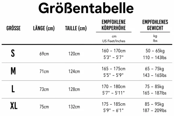 Größentabelle