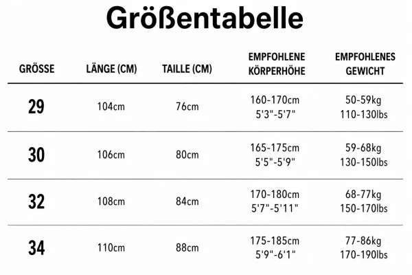 Size chart