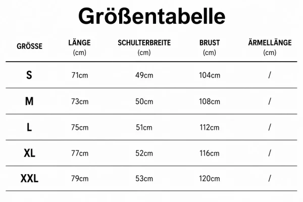 Größentabelle