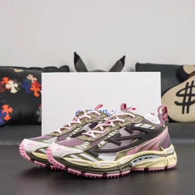 OFF-WHITE Ow Be Right Back Schnürschuhe mit runder Zehenpartie in Grün und Rosa