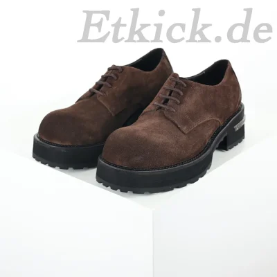 Ba1enci@ga Braune Lederschuhe im Casual-Stil mit Schnürung und runder Schuhspitze