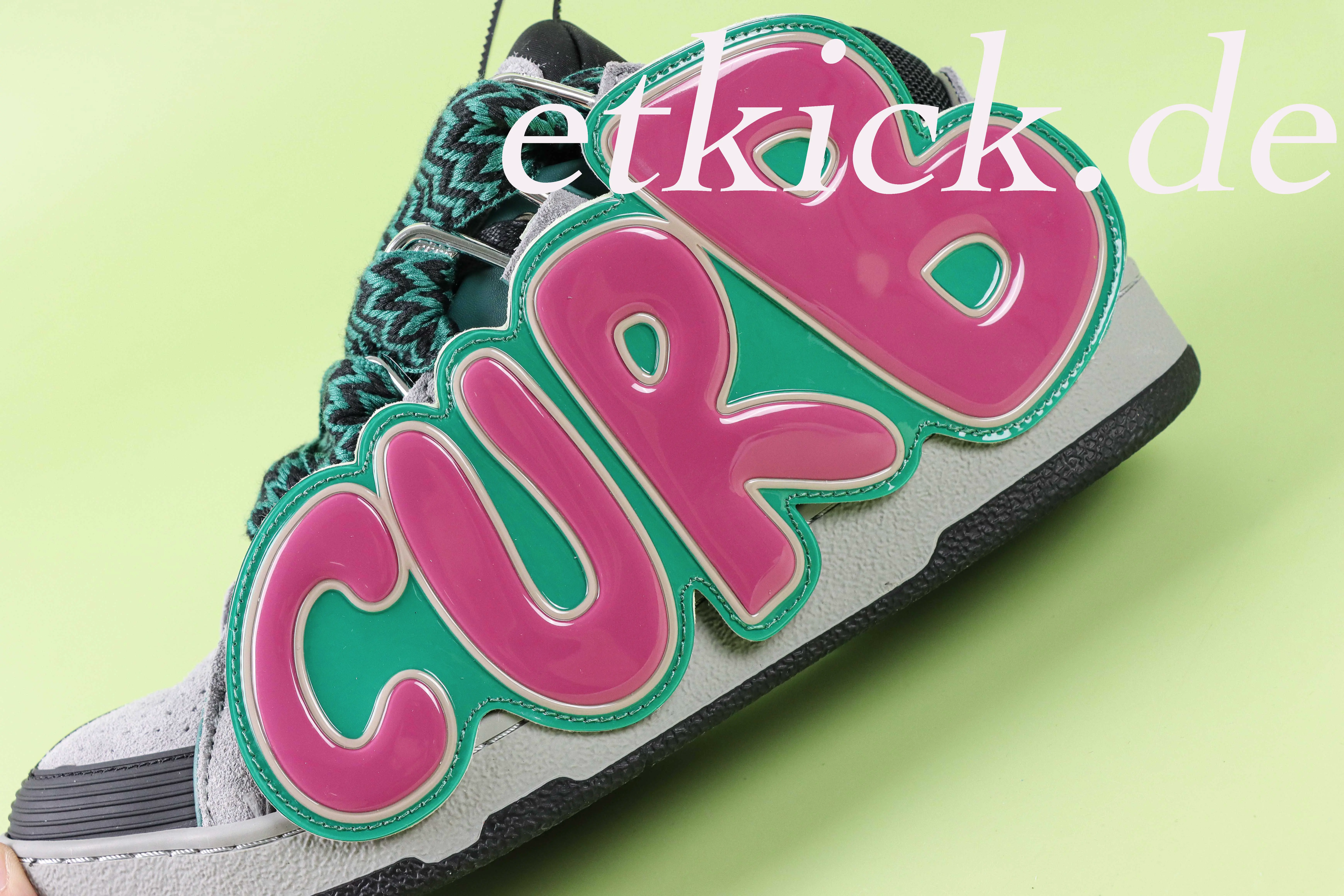 Curb Patch Leder-Sneaker Grau-Rosa-Grün FUSKDK12PCCUP26 – Bild 8