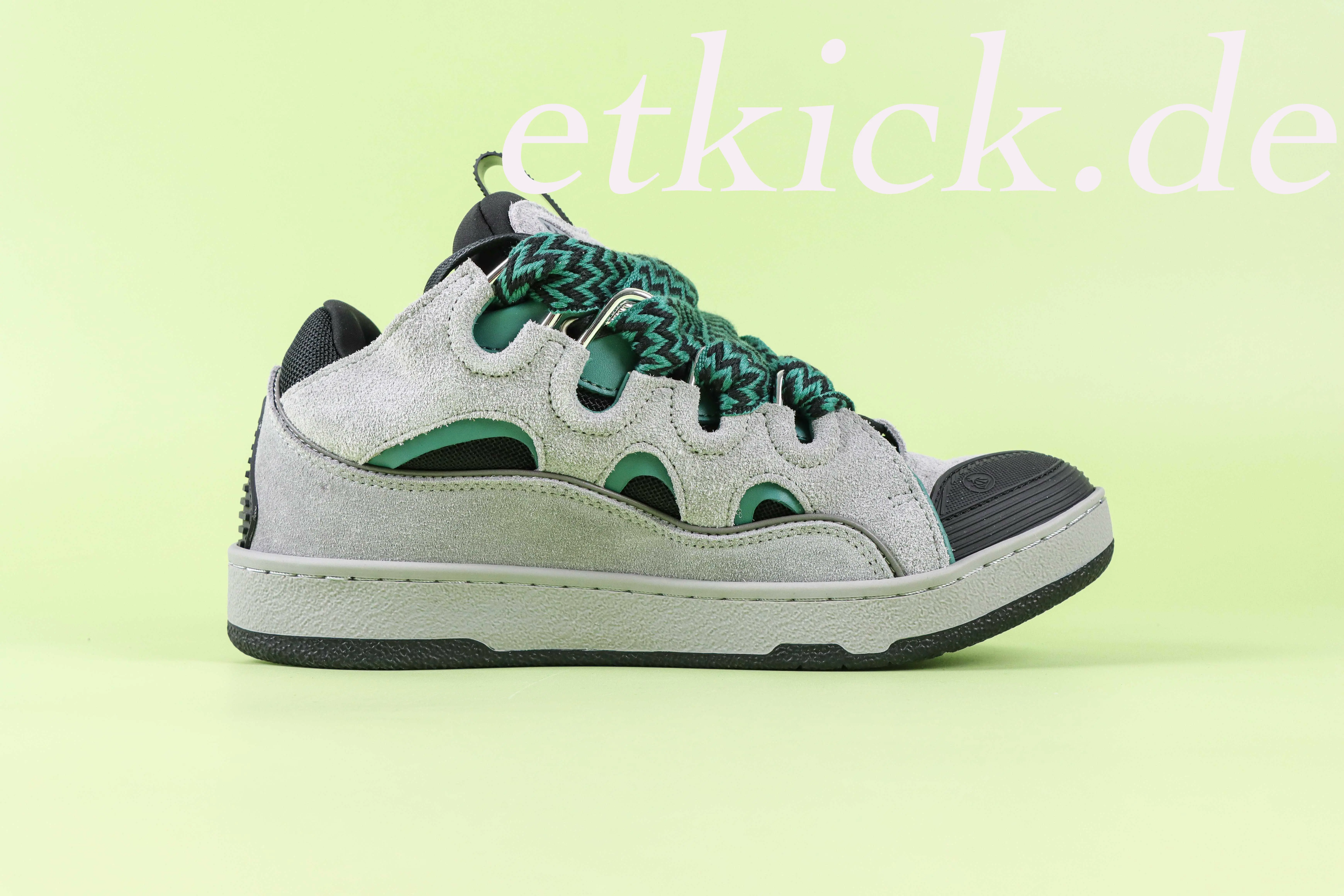 Curb Patch Leder-Sneaker Grau-Rosa-Grün FUSKDK12PCCUP26 – Bild 2