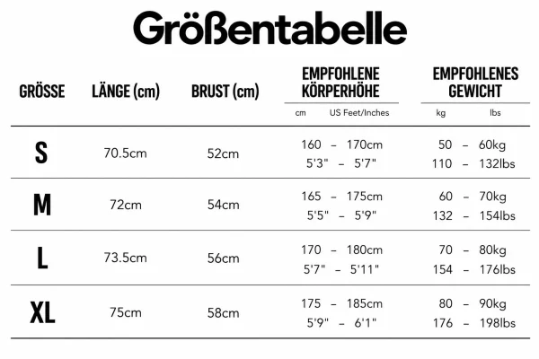 Größentabelle