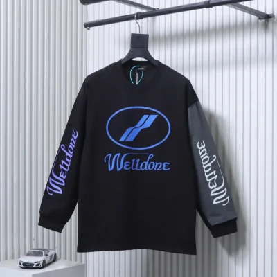Vorderansicht des schwarzen WELLDONE Langarm-T-Shirts