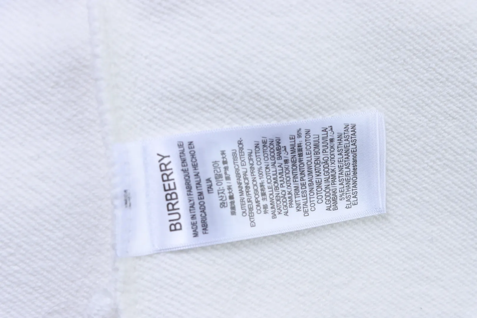 Burberry Pflegeetikett