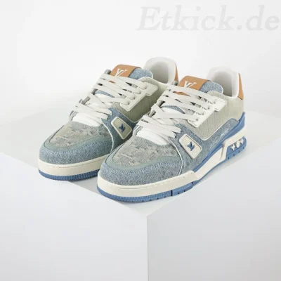Trainer Monogram Denim Blau-Beige Tricolor Denim