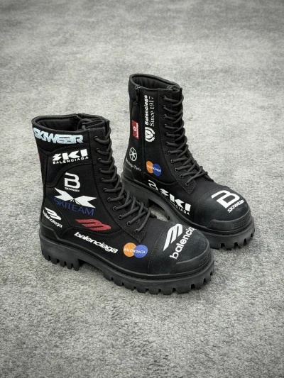 BALEN.C1AGA Combat Strike 20-mm-Stiefel – Canvas, Schwarz Mehrfarbig