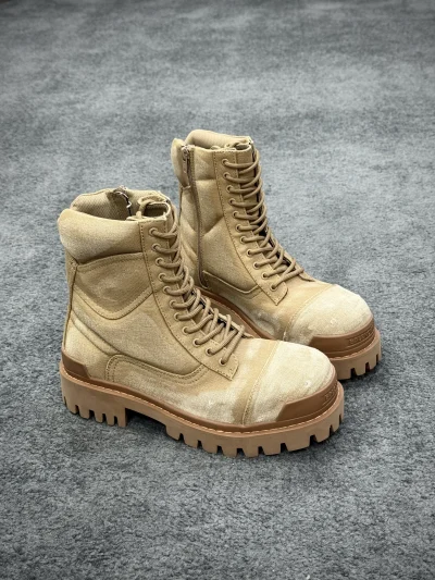 Ba1enci@ga Combat Strike 20 mm Stiefel – Canvas in Distressed-:Used-Optik, Hellbraun:Khaki