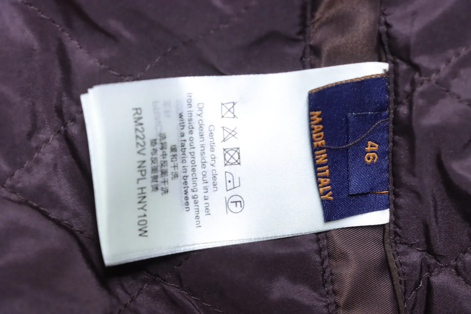 Louis Vuitton Pflegeetikett