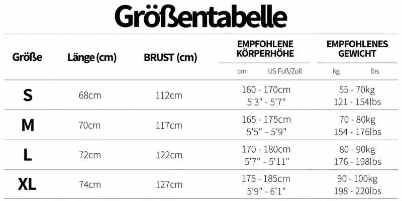 Size chart