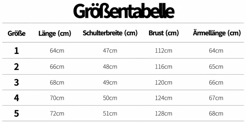 Größentabelle