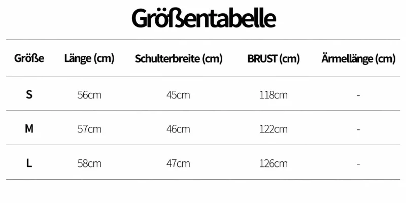 Größentabelle