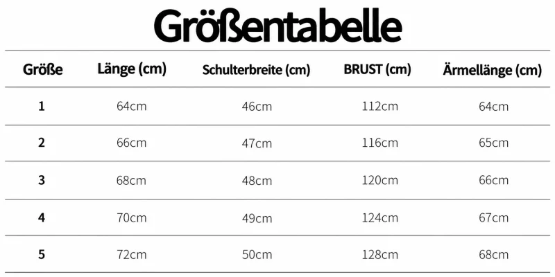 Größentabelle